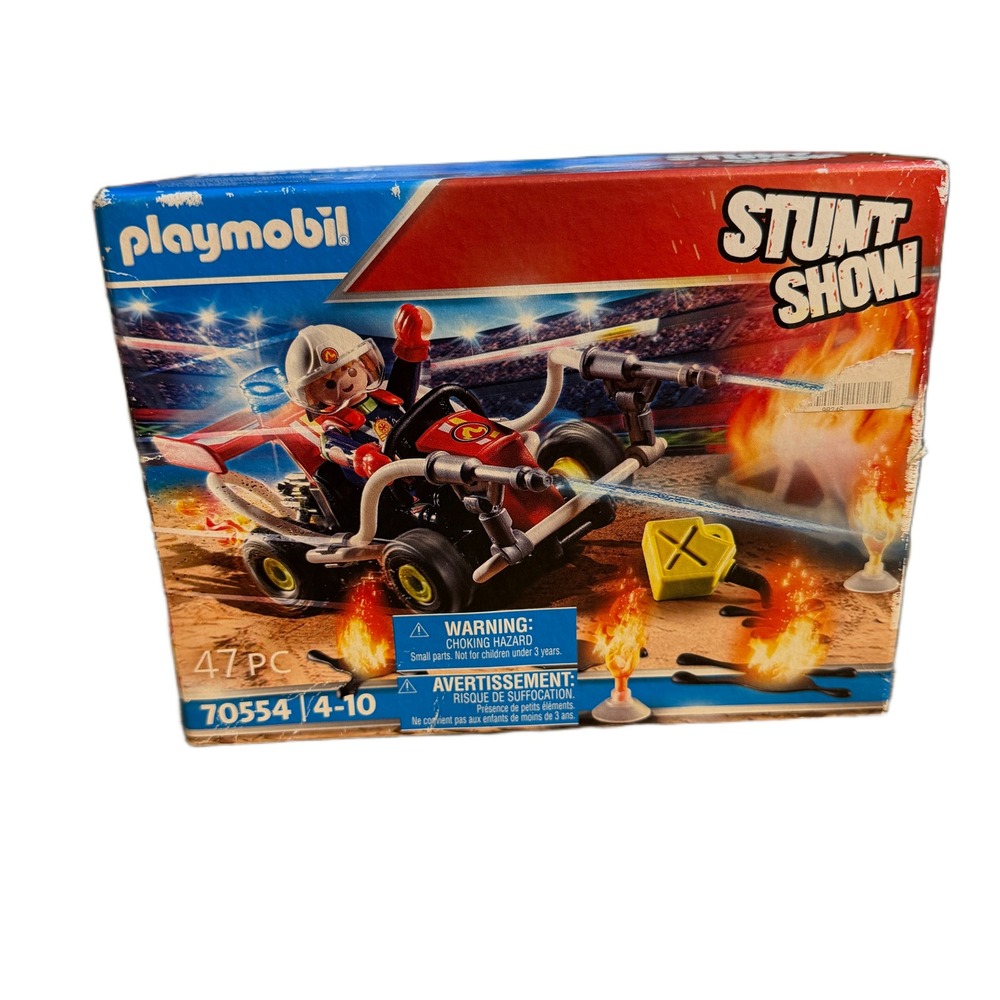 Playmobil Stunt Show Fire Quad 70554 Kids Building Set 47 Pieces New in Box